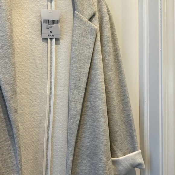 Forever 21 Gray Longline Open Front Cardigan blazer sweater - Picture 3 of 5